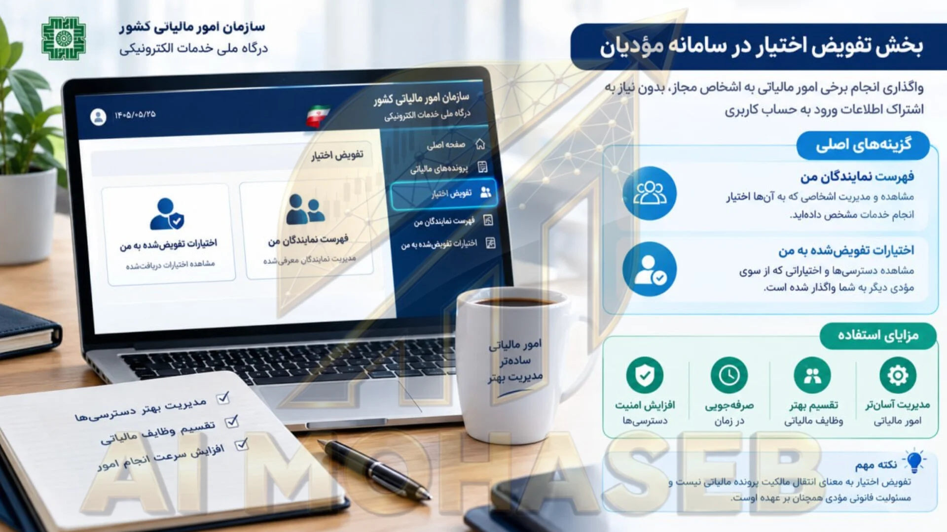 بررسی بخش تفویض اختیار در سامانه مؤدیان؛ راهنمای کاربردها و نحوه استفاده