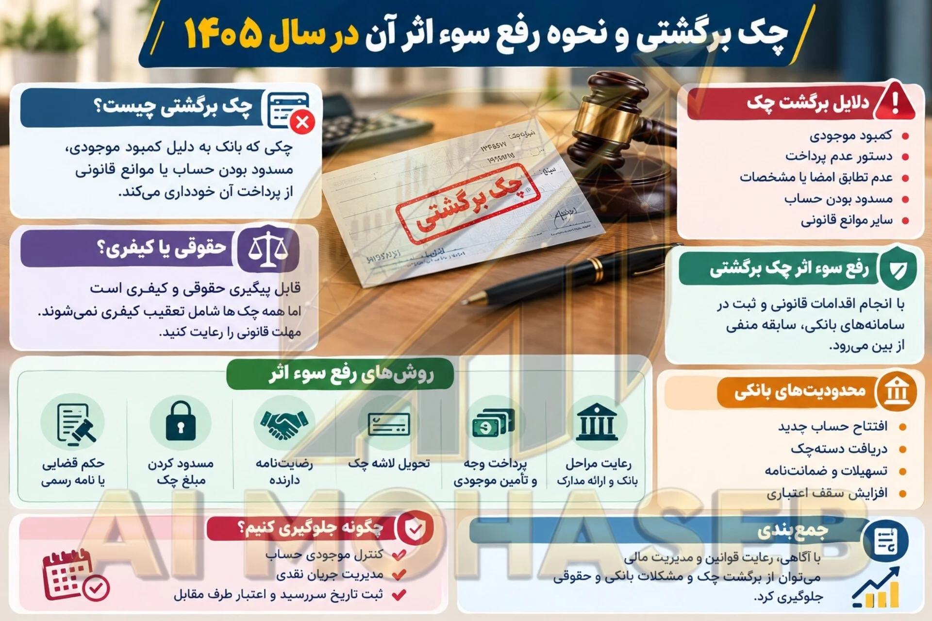 چک برگشتی در سال ۱۴۰۵؛ روش‌های رفع سوء اثر و محدودیت‌های بانکی